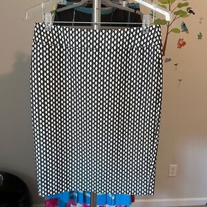 Nine West Black and White Geometric Pencil Skirt